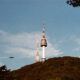 Nseoul Tower seen from below Namsan Mountain