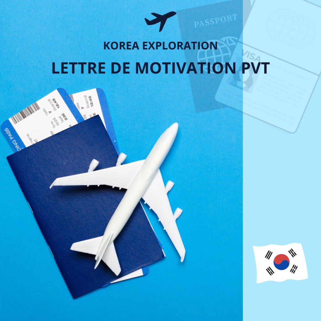 Imagen con un avión, la inscripción carta de presentación corea del sur.