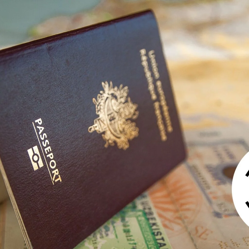French passport with Korean flag
